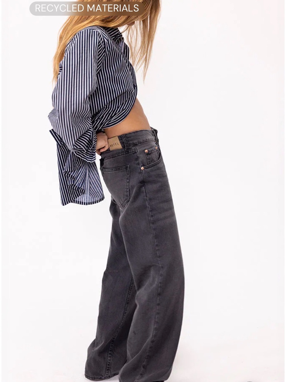 Motel Sz2 W24 L32 Low Rise Parallel Jeans in Vintage Black
